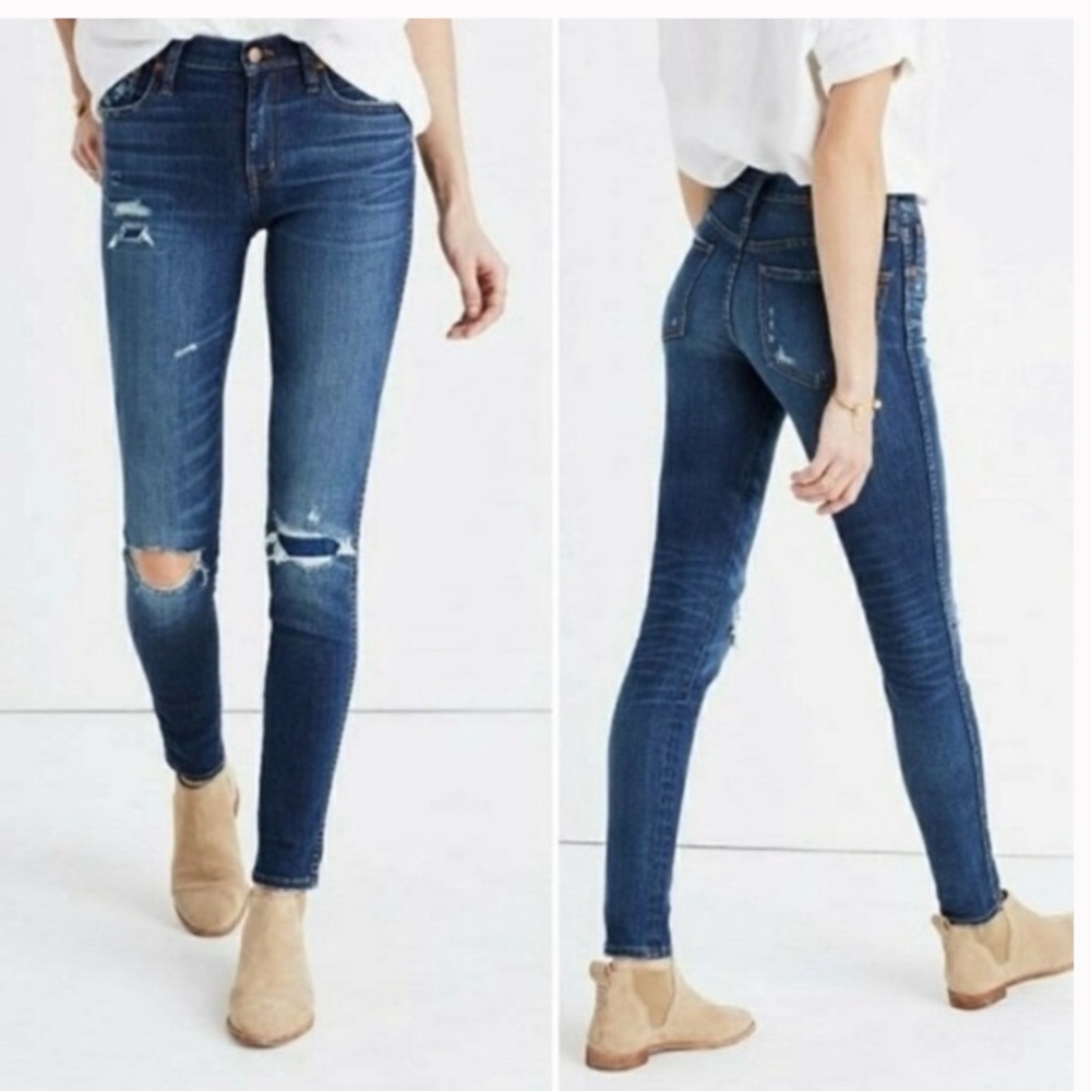 Madewell 9” High Riser Skinny Distressed